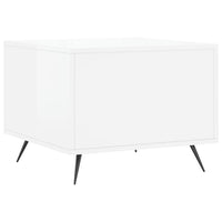 Tavolini Salotto 2pz Bianco Lucido 50x50x40cm Legno Multistrato 829337