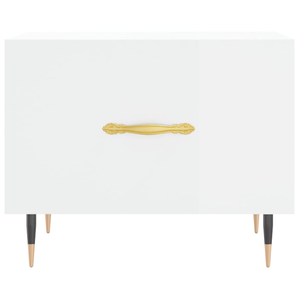 Tavolino da Salotto-Tavolino da soggiorno-Tavolo Bianco Lucido 50x50x40 cm Legno Multistrato 427477