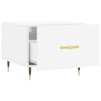 Tavolino da Salotto-Tavolino da soggiorno-Tavolo Bianco Lucido 50x50x40 cm Legno Multistrato 427477