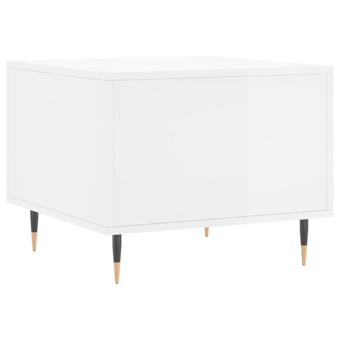 Tavolino da Salotto-Tavolino da soggiorno-Tavolo Bianco Lucido 50x50x40 cm Legno Multistrato 427477