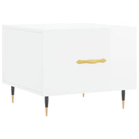 Tavolini Salotto 2pz Bianco Lucido 50x50x40cm Legno Multistrato 829353