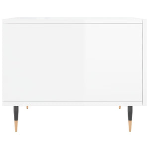 Tavolini Salotto 2pz Bianco Lucido 50x50x40cm Legno Multistrato