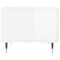 Tavolini Salotto 2pz Bianco Lucido 50x50x40cm Legno Multistrato 829353