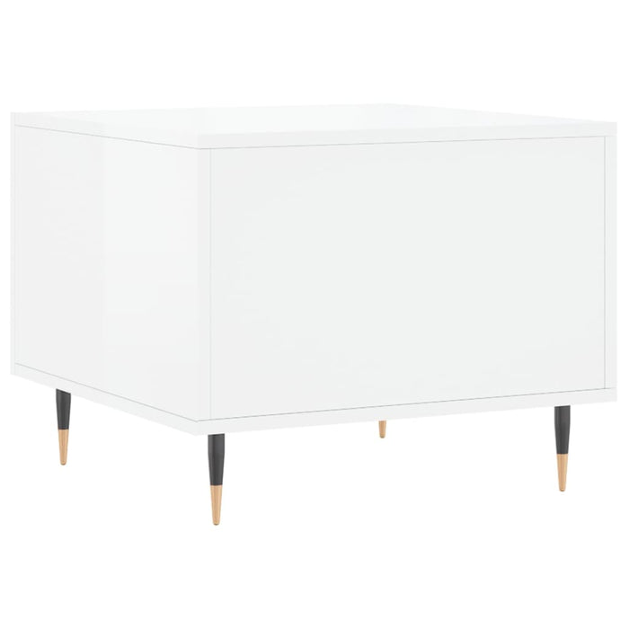 Tavolini Salotto 2pz Bianco Lucido 50x50x40cm Legno Multistrato