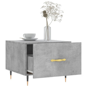 Tavolino Salotto Grigio Cemento 50x50x40 cm Legno Multistrato 829356
