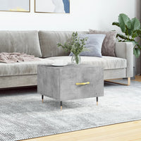 Tavolino Salotto Grigio Cemento 50x50x40 cm Legno Multistrato 829356