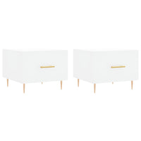 Tavolini da Salotto 2 pz Bianchi 50x50x40 cm Legno Multistratocod mxl 121323