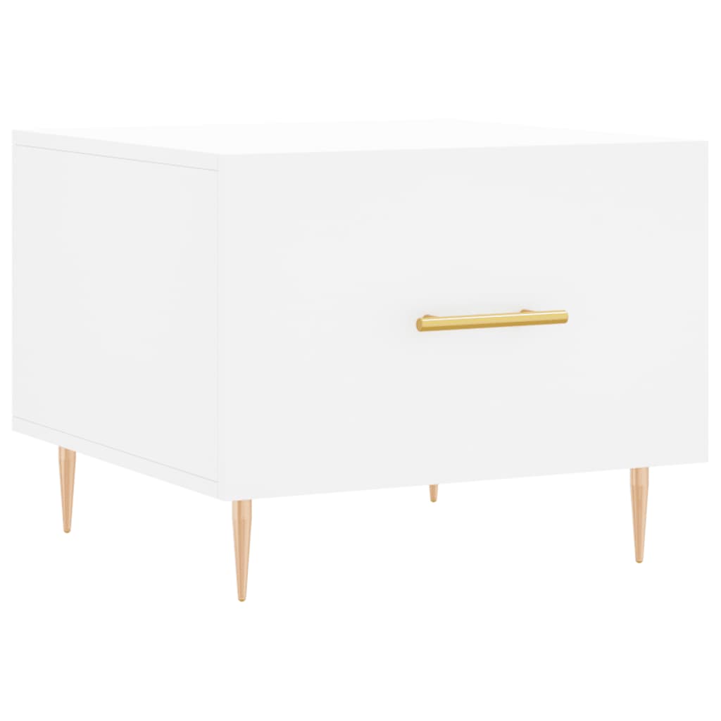 Tavolini da Salotto 2 pz Bianchi 50x50x40 cm Legno Multistrato 829365