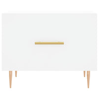 Tavolini da Salotto 2 pz Bianchi 50x50x40 cm Legno Multistrato 829365