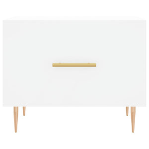 Tavolini da Salotto 2 pz Bianchi 50x50x40 cm Legno Multistrato 829365