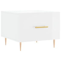 Tavolino da Salotto Bianco Lucido 50x50x40 cm Legno Multistratocod mxl 79751