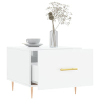 Tavolino da Salotto Bianco Lucido 50x50x40 cm Legno Multistrato 829368