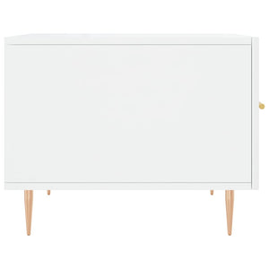 Tavolino da Salotto Bianco Lucido 50x50x40 cm Legno Multistrato 829368