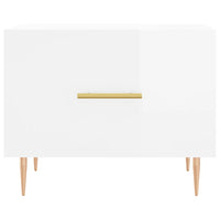 Tavolini Salotto 2pz Bianco Lucido 50x50x40cm Legno Multistrato 829369