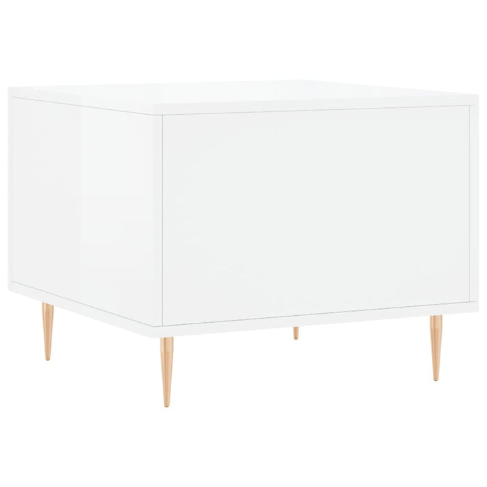 Tavolini Salotto 2pz Bianco Lucido 50x50x40cm Legno Multistrato 829369