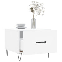 Tavolini da Salotto 2 pz Bianchi 50x50x40 cm Legno Multistrato 829381