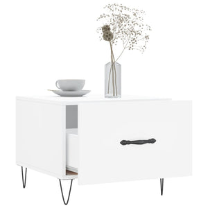 Tavolini da Salotto 2 pz Bianchi 50x50x40 cm Legno Multistrato 829381