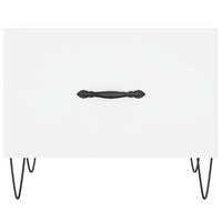 Tavolini da Salotto 2 pz Bianchi 50x50x40 cm Legno Multistrato 829381