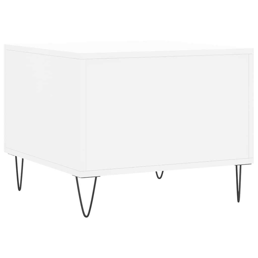 Tavolini da Salotto 2 pz Bianchi 50x50x40 cm Legno Multistrato 829381