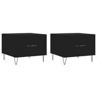 Tavolini da Salotto 2 pz Neri 50x50x40 cm in Legno Multistrato 829383