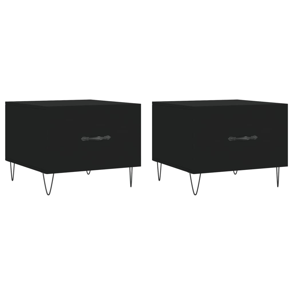 Tavolini da Salotto 2 pz Neri 50x50x40 cm in Legno Multistratocod mxl 97450
