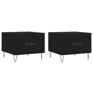 Tavolini da Salotto 2 pz Neri 50x50x40 cm in Legno Multistratocod mxl 97450