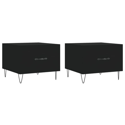 Tavolini da Salotto 2 pz Neri 50x50x40 cm in Legno Multistratocod mxl 97450
