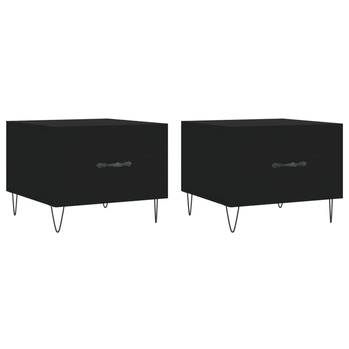 Tavolini da Salotto 2 pz Neri 50x50x40 cm in Legno Multistratocod mxl 97450