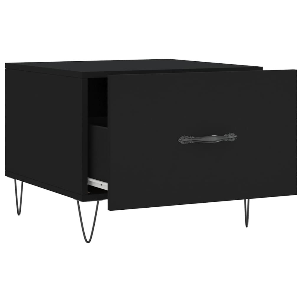 Tavolini da Salotto 2 pz Neri 50x50x40 cm in Legno Multistrato 829383