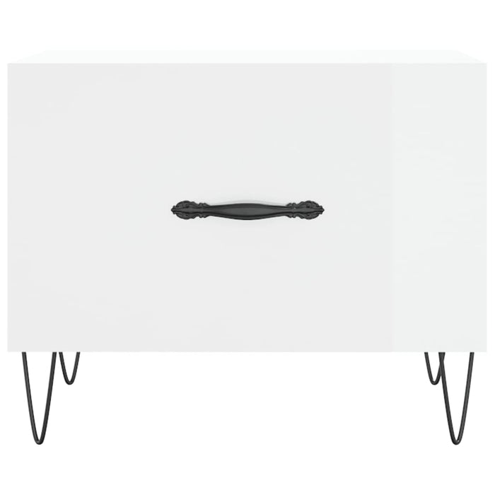 Tavolino da Salotto-Tavolino da soggiorno-Tavolo Bianco Lucido 50x50x40 cm Legno Multistrato 552513