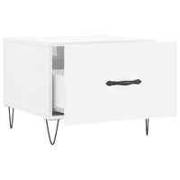 Tavolino da Salotto-Tavolino da soggiorno-Tavolo Bianco Lucido 50x50x40 cm Legno Multistrato 552513