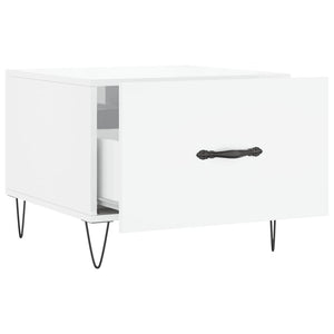 Tavolino da Salotto-Tavolino da soggiorno-Tavolo Bianco Lucido 50x50x40 cm Legno Multistrato 552513