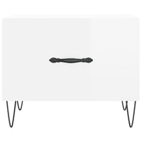 Tavolini Salotto 2pz Bianco Lucido 50x50x40cm Legno Multistrato