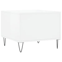 Tavolini Salotto 2pz Bianco Lucido 50x50x40cm Legno Multistrato