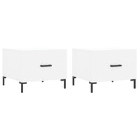 Tavolini da Salotto 2 pz Bianchi 50x50x40 cm Legno Multistrato 829397