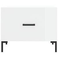 Tavolino da Salotto Bianco Lucido 50x50x40 cm Legno Multistrato 829400