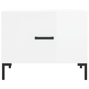Tavolini Salotto 2pz Bianco Lucido 50x50x40cm Legno Multistrato