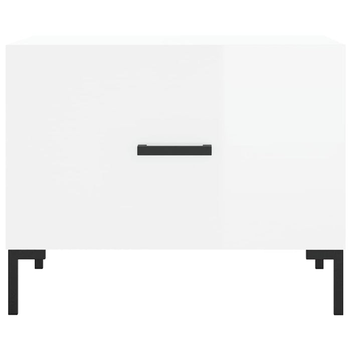 Tavolini Salotto 2pz Bianco Lucido 50x50x40cm Legno Multistrato