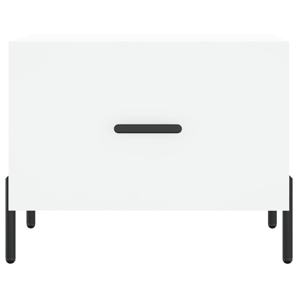 Tavolini da Salotto 2 pz Bianchi 50x50x40 cm Legno Multistrato 829413