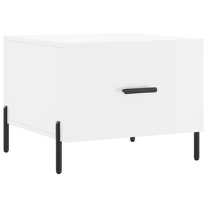 Tavolino da Salotto Bianco Lucido 50x50x40 cm Legno Multistratocod mxl 128399
