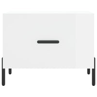 Tavolino da Salotto-Tavolino da soggiorno-Tavolo Bianco Lucido 50x50x40 cm Legno Multistrato 415334