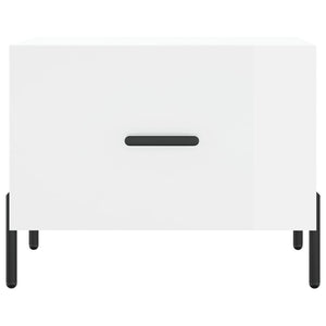 Tavolino da Salotto-Tavolino da soggiorno-Tavolo Bianco Lucido 50x50x40 cm Legno Multistrato 415334