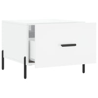 Tavolino da Salotto-Tavolino da soggiorno-Tavolo Bianco Lucido 50x50x40 cm Legno Multistrato 415334