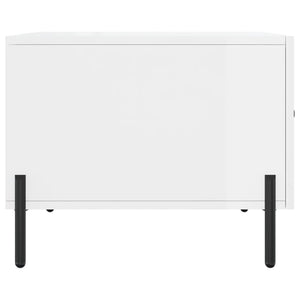 Tavolino da Salotto-Tavolino da soggiorno-Tavolo Bianco Lucido 50x50x40 cm Legno Multistrato 415334