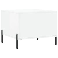 Tavolini Salotto 2pz Bianco Lucido 50x50x40cm Legno Multistrato