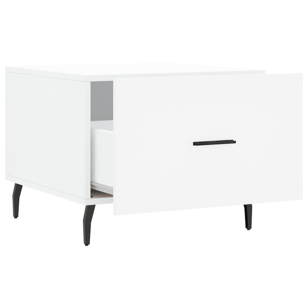 Tavolino da Salotto-Tavolino da soggiorno-Tavolo Bianco 50x50x40 cm in Legno Multistrato 704105