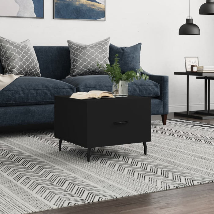 Tavolino da Salotto-Tavolino da soggiorno-Tavolo Nero 50x50x40 cm in Legno Multistrato 865089
