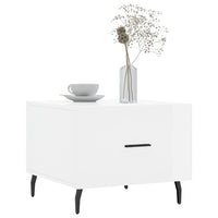 Tavolino da Salotto Bianco Lucido 50x50x40 cm Legno Multistrato 829432