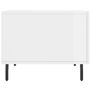 Tavolino da Salotto Bianco Lucido 50x50x40 cm Legno Multistrato 829432