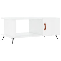 Tavolino da Salotto Bianco Lucido 90x50x40 cm Legno Multistrato 829462